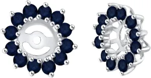 KATARINA Sapphire Floral Earring Jackets in 14K Gold (1 3/8 cttw)