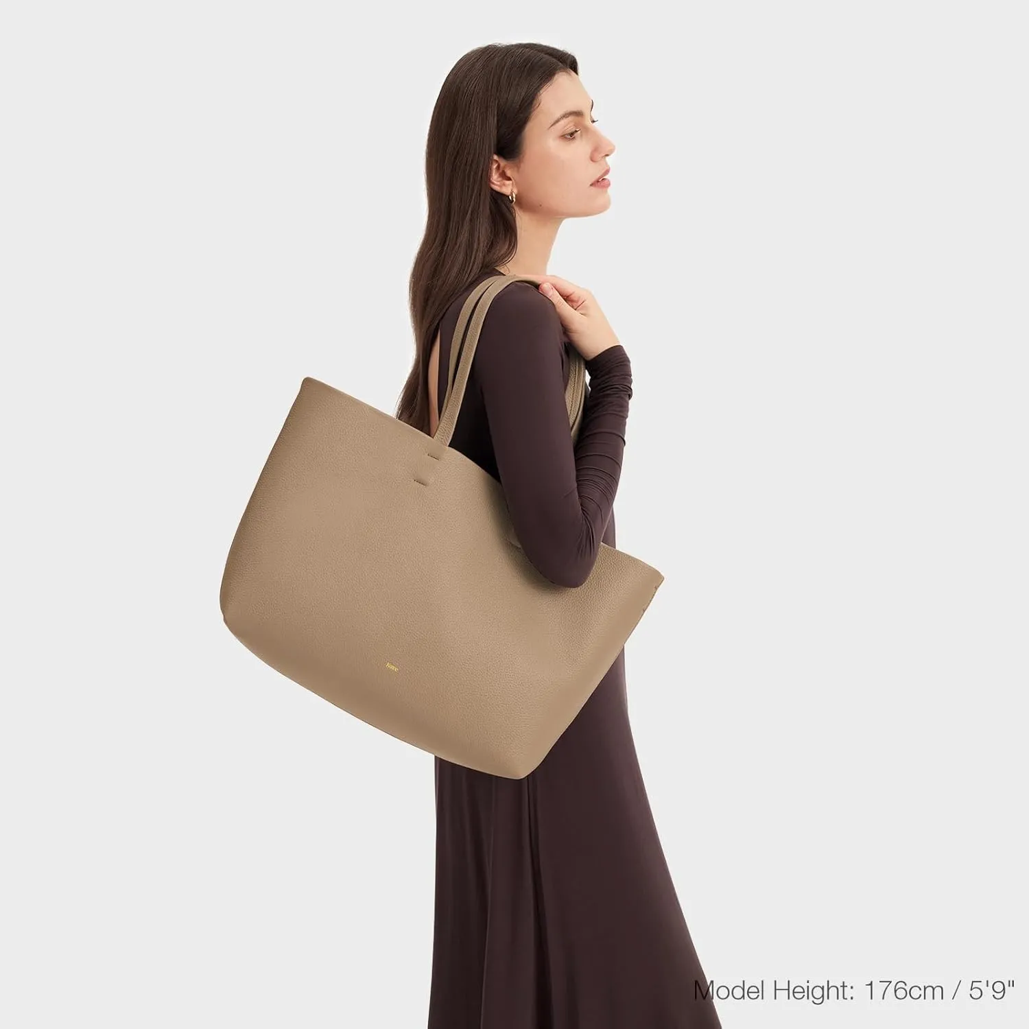 Kattee Leather Tote Bags for Women Soft Shoulder Purses Handbags Travel Work Bags Top Grain Leather Large Capacity
