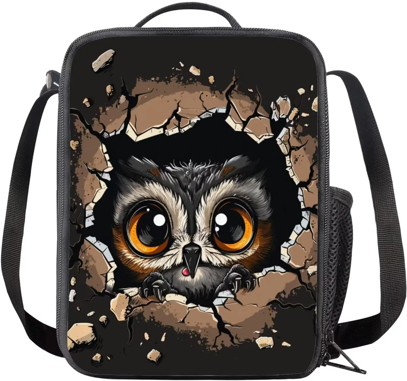 Kawaii Owl Backpack for School Kids Backpack Set for Girls 8-10 Large Capacity Laptop Rucksack with Thermal Portable Lunch Box Mini Pencil Case 3pcs