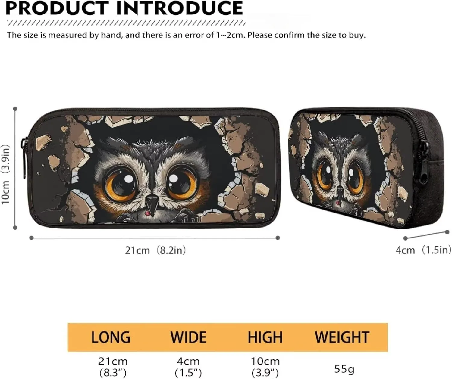 Kawaii Owl Backpack for School Kids Backpack Set for Girls 8-10 Large Capacity Laptop Rucksack with Thermal Portable Lunch Box Mini Pencil Case 3pcs