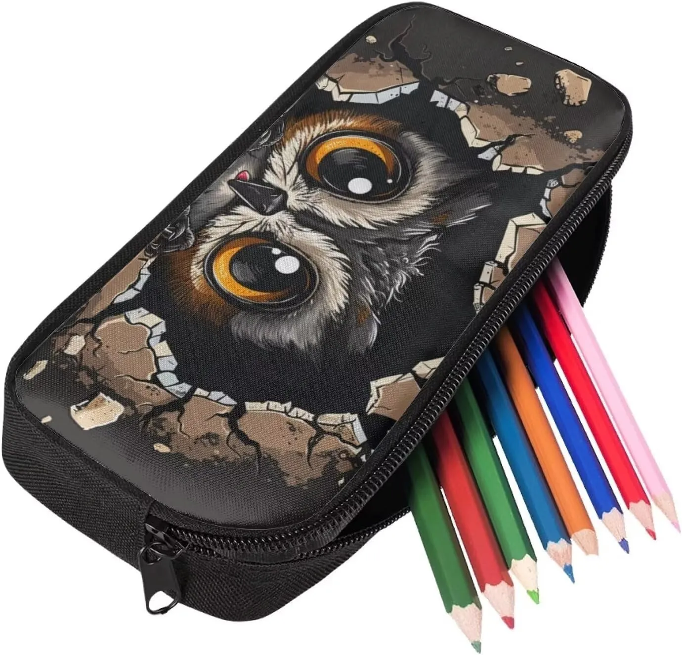 Kawaii Owl Backpack for School Kids Backpack Set for Girls 8-10 Large Capacity Laptop Rucksack with Thermal Portable Lunch Box Mini Pencil Case 3pcs