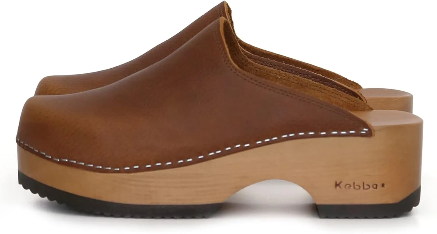 Kebba Edith - Handmade Wooden Clogs with Genuine Leather | Arch Support and Comfortable Fit | Chilean Tepa Platform and EVA Sole |Made in Villarrica, Chile