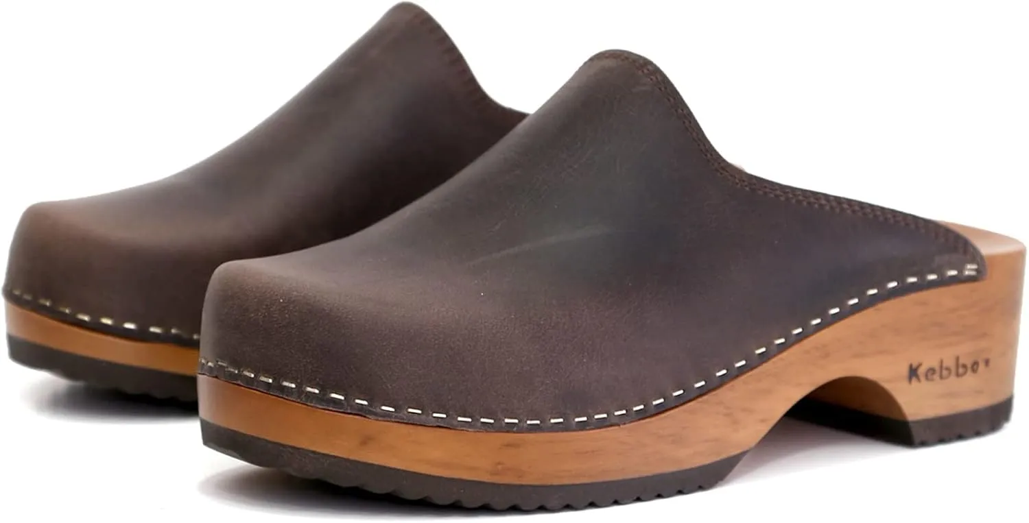 Kebba Edith - Handmade Wooden Clogs with Genuine Leather | Arch Support and Comfortable Fit | Chilean Tepa Platform and EVA Sole |Made in Villarrica, Chile