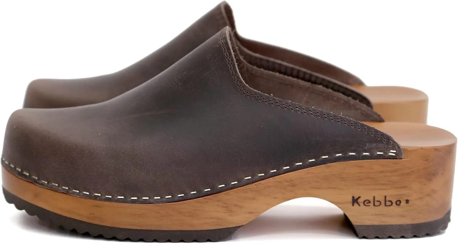 Kebba Edith - Handmade Wooden Clogs with Genuine Leather | Arch Support and Comfortable Fit | Chilean Tepa Platform and EVA Sole |Made in Villarrica, Chile