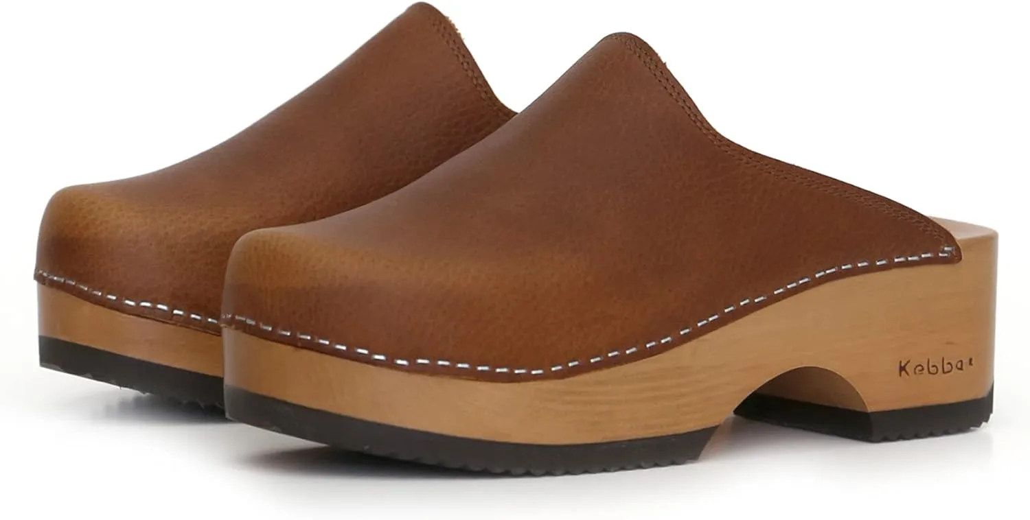 Kebba Edith - Handmade Wooden Clogs with Genuine Leather | Arch Support and Comfortable Fit | Chilean Tepa Platform and EVA Sole |Made in Villarrica, Chile