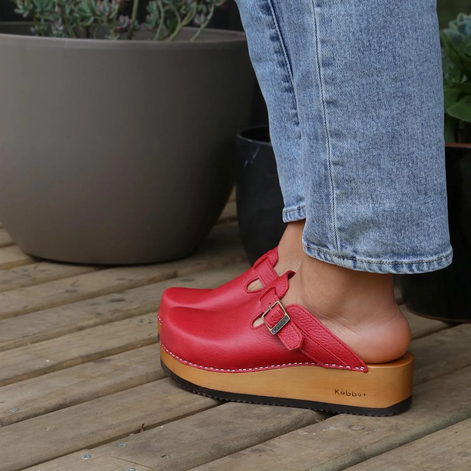 Kebba Liliane - Handmade Wooden Clogs with Genuine Leather | Arch Support and Comfortable Fit | Chilean Tepa Platform and EVA Sole |Made in Villarrica, Chile