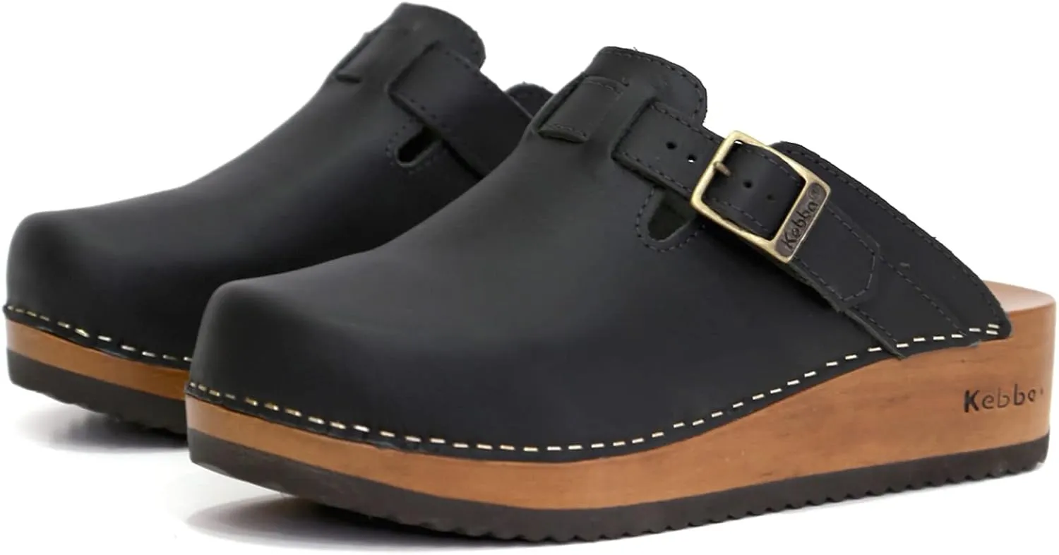 Kebba Liliane - Handmade Wooden Clogs with Genuine Leather | Arch Support and Comfortable Fit | Chilean Tepa Platform and EVA Sole |Made in Villarrica, Chile