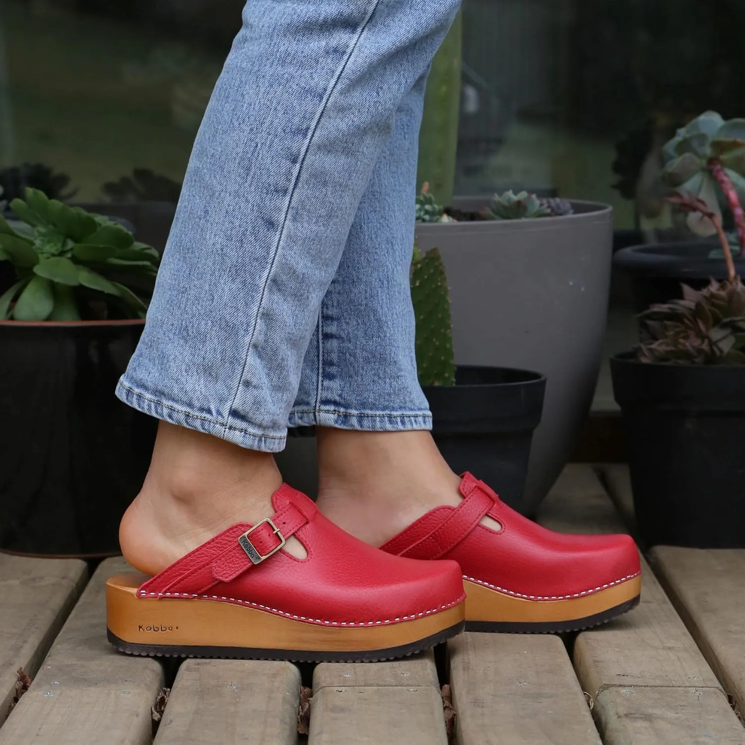 Kebba Liliane - Handmade Wooden Clogs with Genuine Leather | Arch Support and Comfortable Fit | Chilean Tepa Platform and EVA Sole |Made in Villarrica, Chile