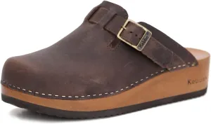 Kebba Liliane - Handmade Wooden Clogs with Genuine Leather | Arch Support and Comfortable Fit | Chilean Tepa Platform and EVA Sole |Made in Villarrica, Chile