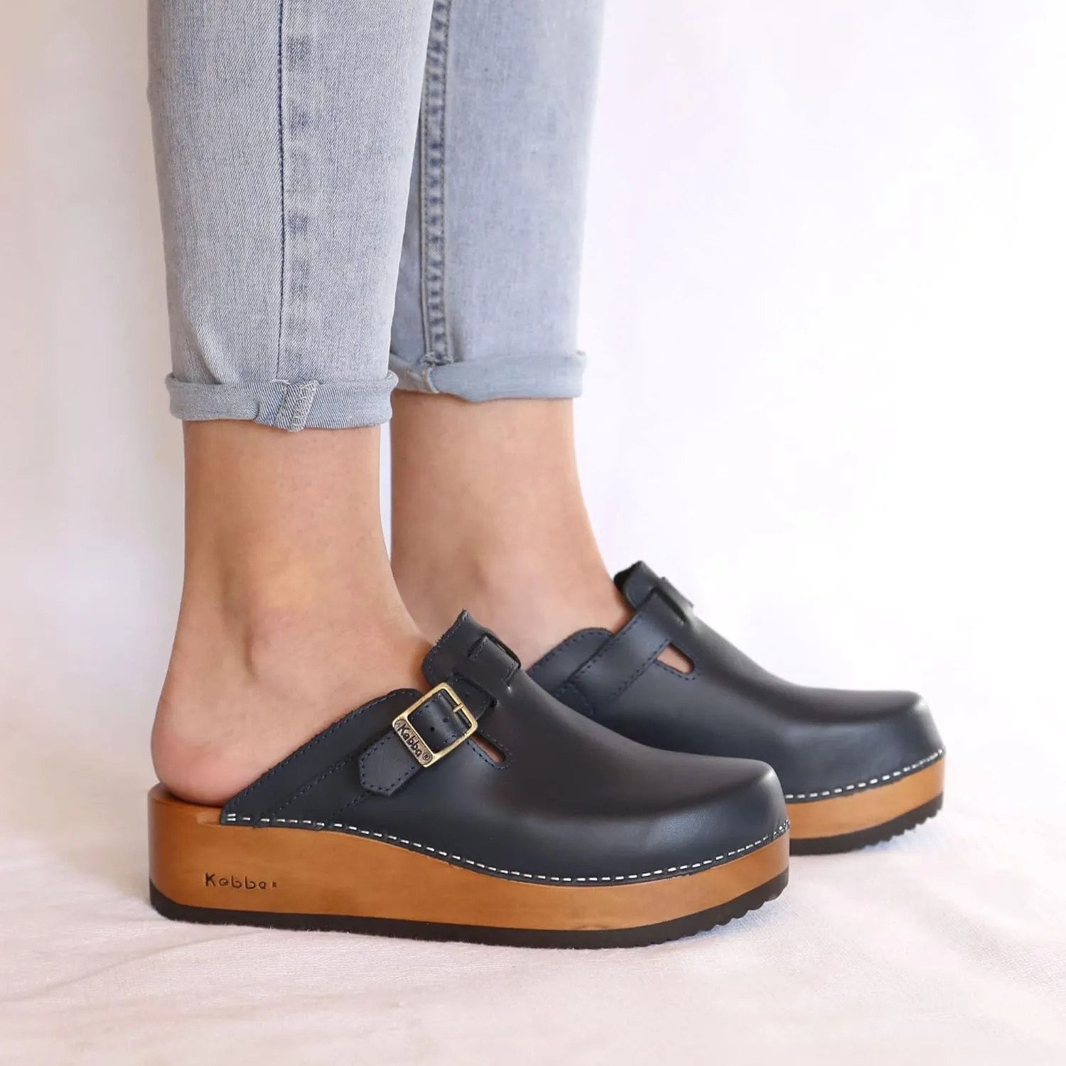 Kebba Liliane - Handmade Wooden Clogs with Genuine Leather | Arch Support and Comfortable Fit | Chilean Tepa Platform and EVA Sole |Made in Villarrica, Chile