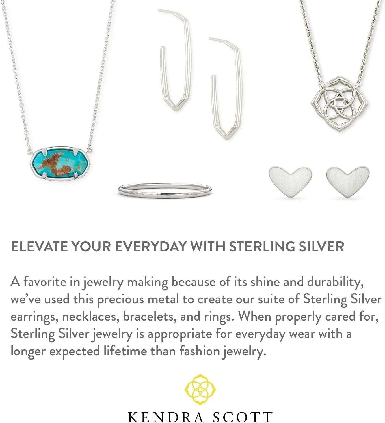 Kendra Scott Davie Pendant Necklace in Sterling Silver, Fine Jewelry for Women