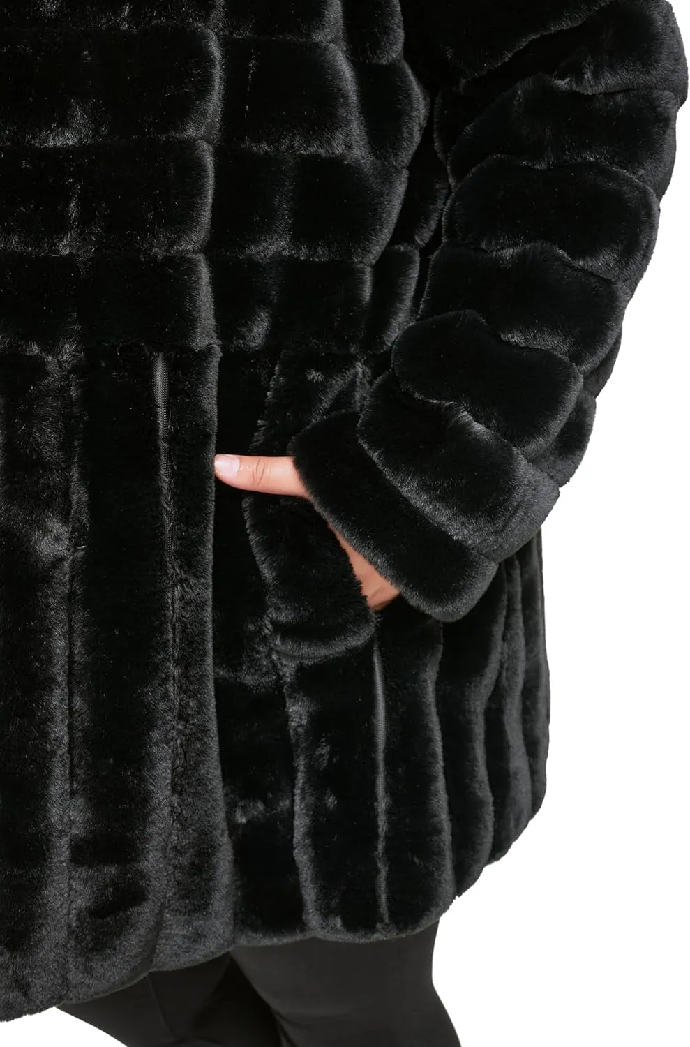 Kenneth Cole Women's Classic Mink Style Faux Fur Coat