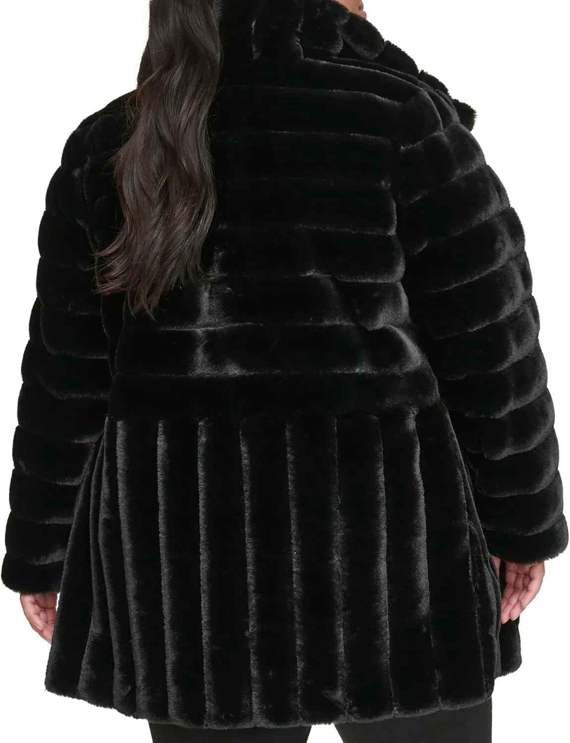 Kenneth Cole Women's Classic Mink Style Faux Fur Coat