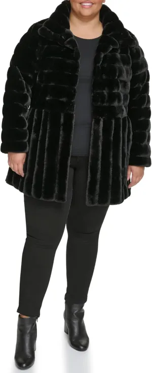 Kenneth Cole Women's Classic Mink Style Faux Fur Coat