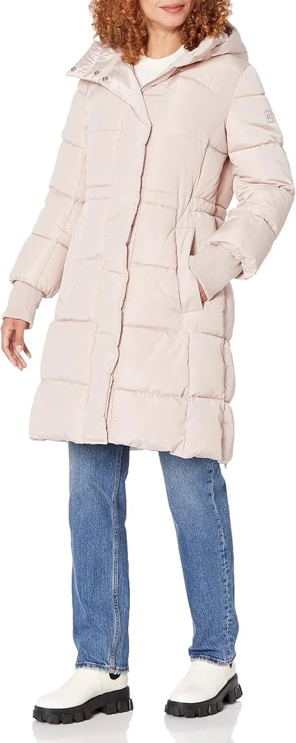 Kenneth Cole Women's Mixed Quilted Down Alternative Puffer Coat