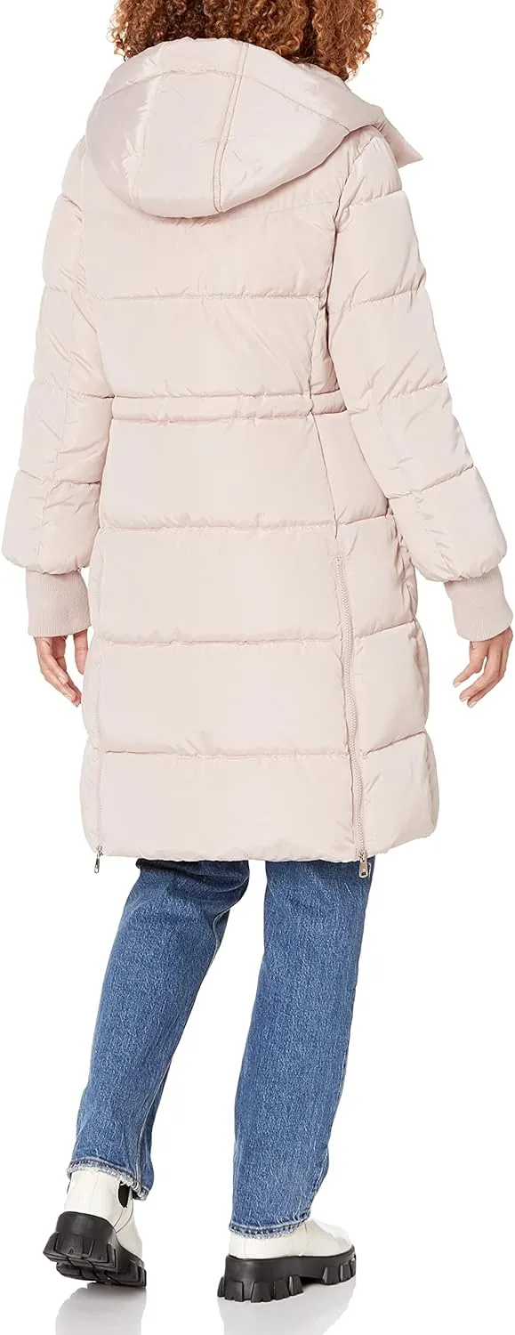 Kenneth Cole Women's Mixed Quilted Down Alternative Puffer Coat