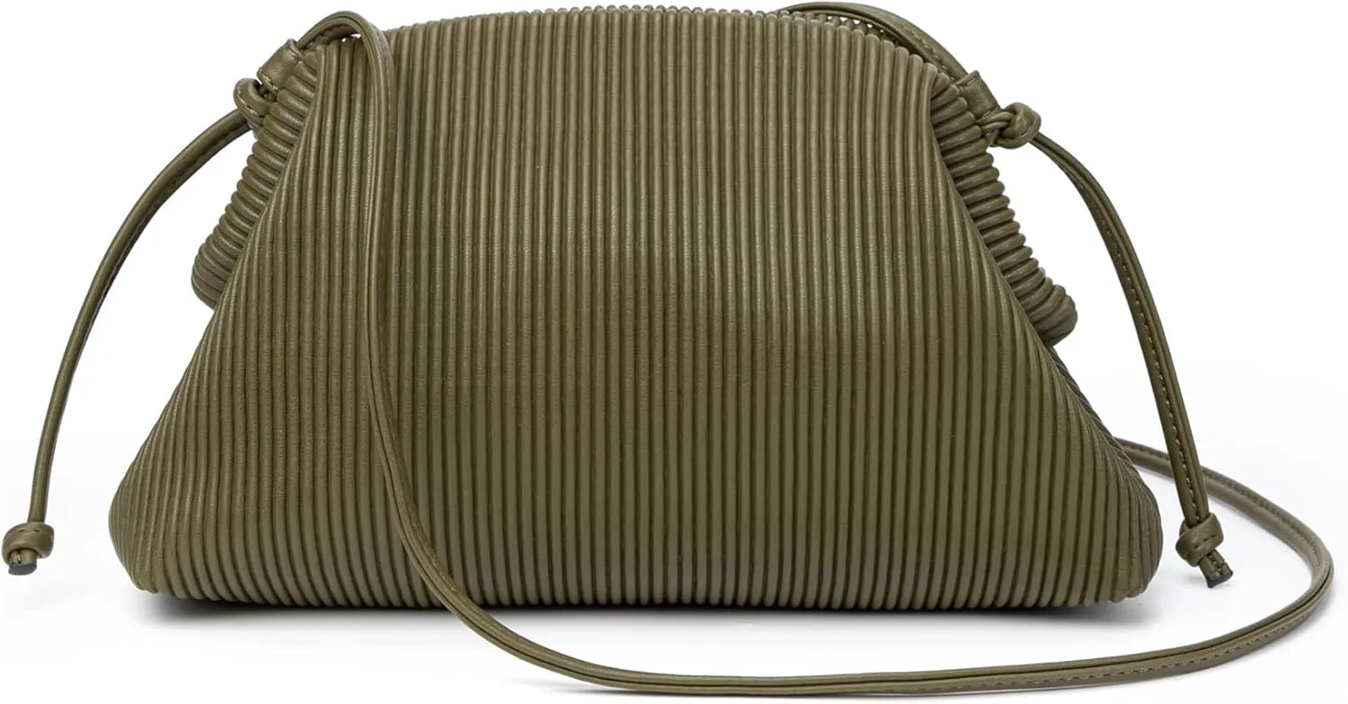 KingTo Clutch Purses for Women, Soft Cloud Bag Fashion Dumpling with Ruched Pouch Handbag for Crossbody Shoulder