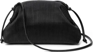 KingTo Clutch Purses for Women, Soft Cloud Bag Fashion Dumpling with Ruched Pouch Handbag for Crossbody Shoulder