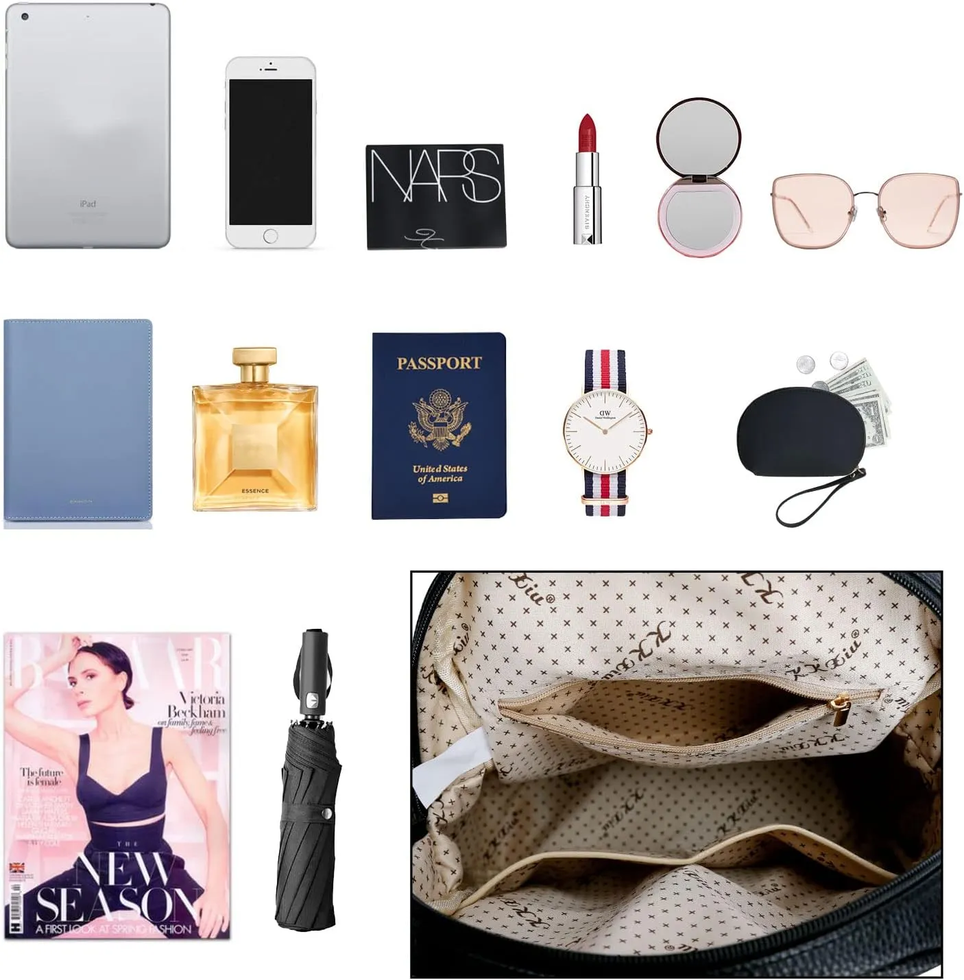 KKXIU Quilted Trendy Leather Backpack Purse for Women and Ladies Shoulder Travel Daypacks Bags (Coffee)