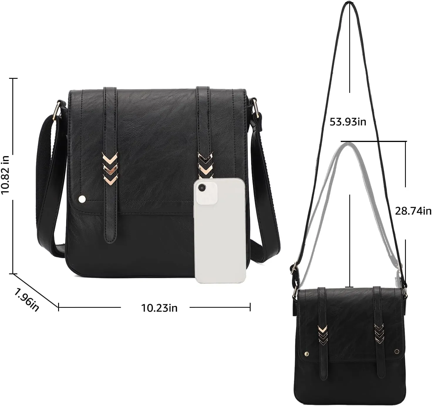 KL928 Crossbody Bags for Women Soft FAUX Leather Wallet Purses Adjustable Strap Medium Shoulder Handbags