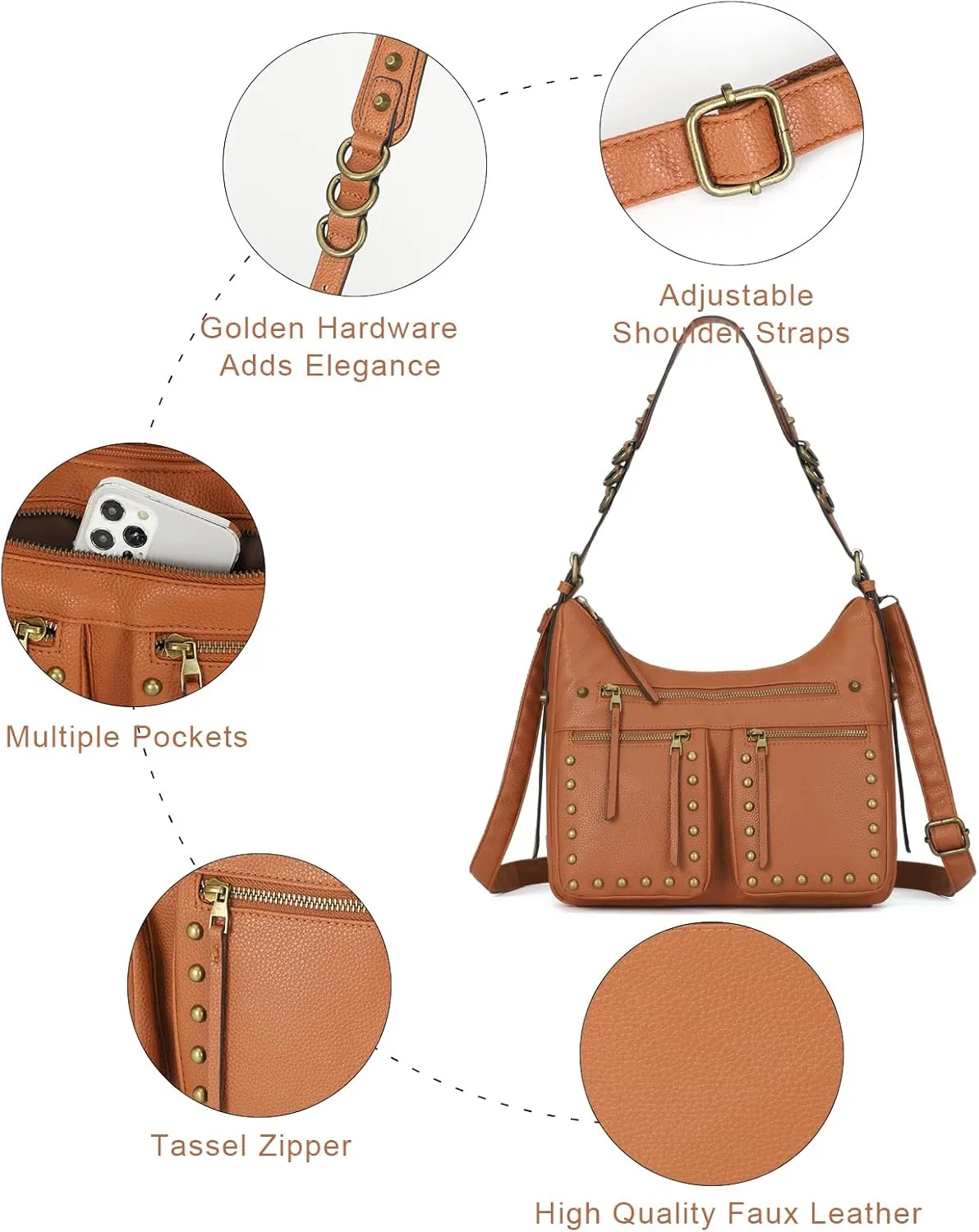 KL928 Large Hobo Shoulder Bag for Women Soft Faux Leather Handbags Fashion Tote Purse Adjustable Strap