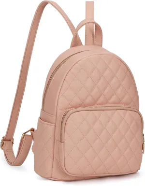 KL928 Quilted Mini Backpack for Women, PU Leather Backpack Purse Designer Satchel Bag, Small Casual Daypack for Ladies