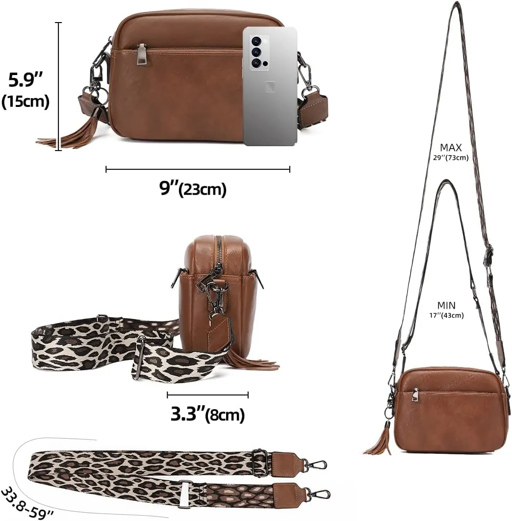 KL928 Small Crossbody Bag for Women, Soft FAUX Leather Cell Phone Purse，Adjustable Strap Shoulder Handbags Wallet Purse