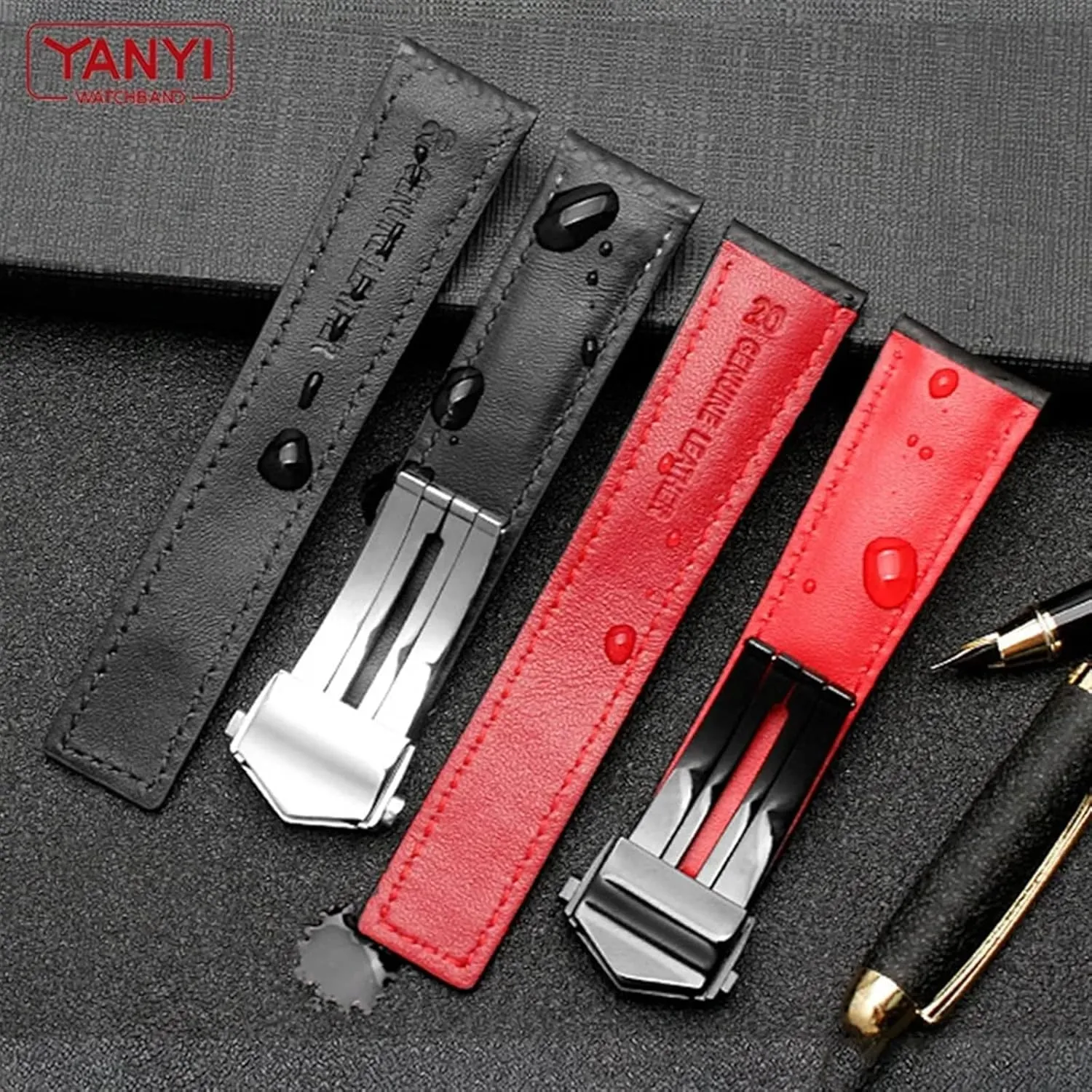 KLVN Carbon fiber pattern Genuine Leather Strap 20mm 22m for tag he-uer F1 watchband wristwatches band leather watch bracelet