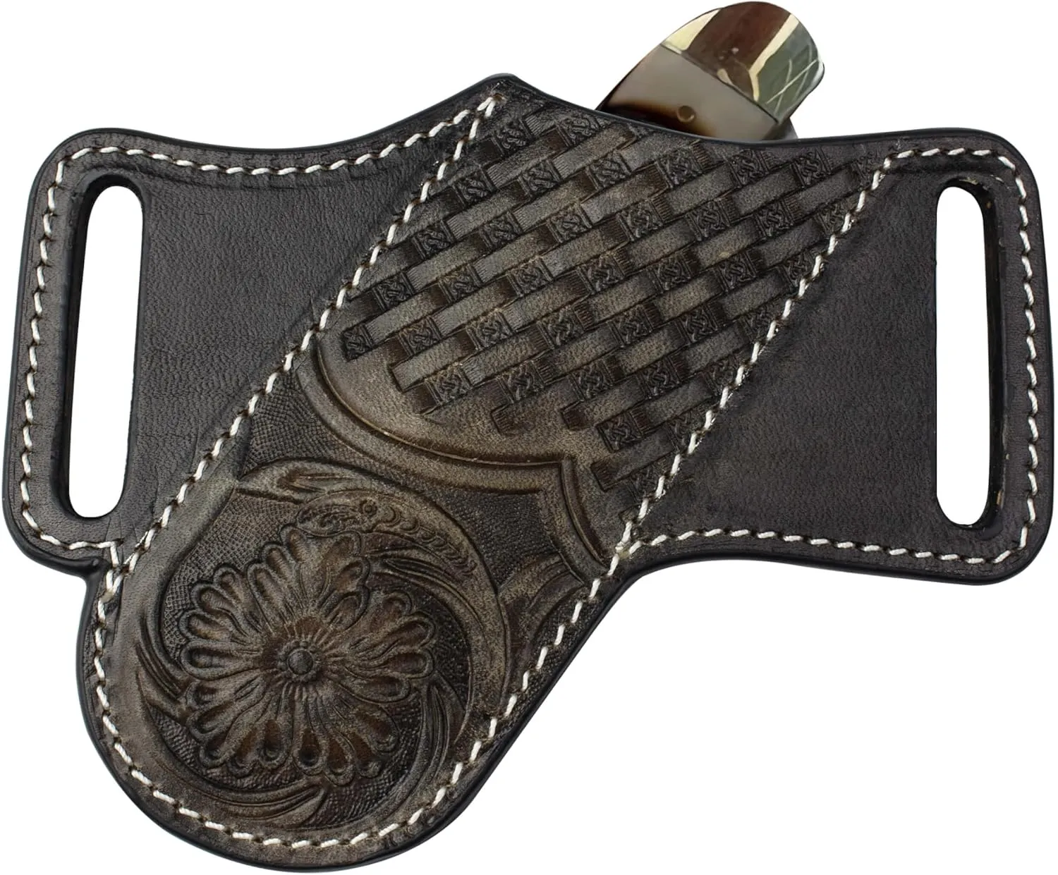 Knife Sheath, Leather Knife Sheath for Belt, Pocket Knife Holster Pouch,Folding Knife Holster