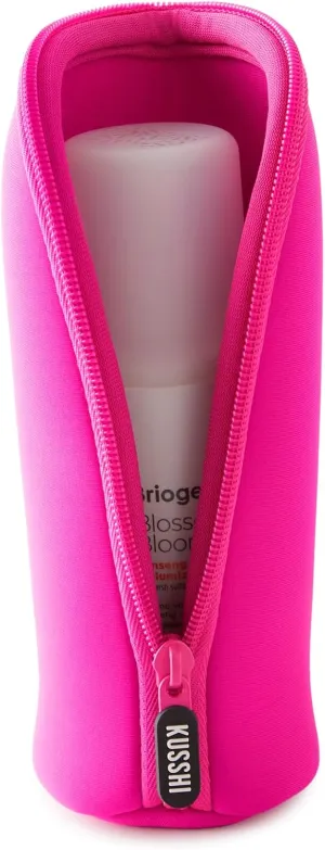 KUSSHI Neoprene Mini Makeup Pouch for Purse and Travel - Small Travel Pouch for Delicate Bottles and Beauty Items - For Foundations, Serums, Perfumes and More - Small Purse Pouch (Size L, Pink)
