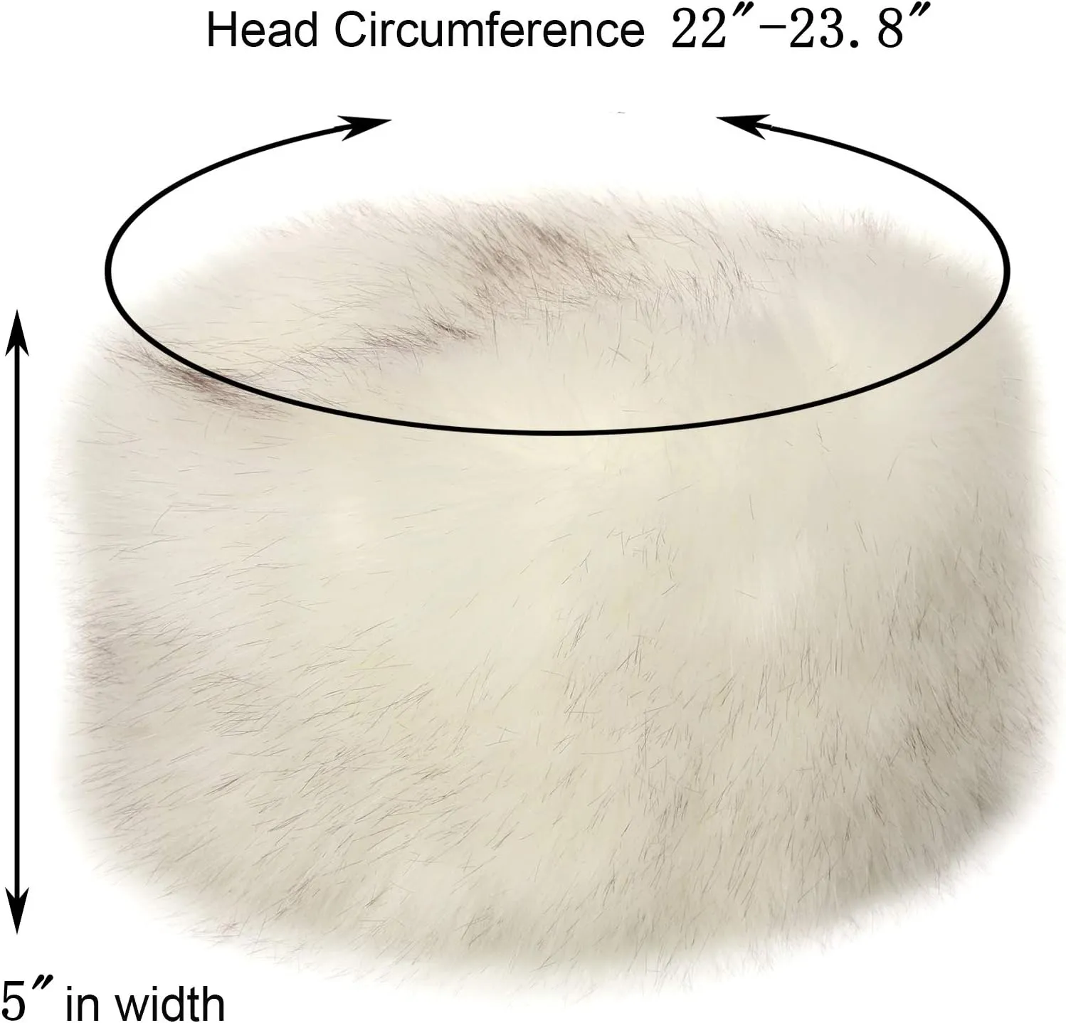 LA CARRIE Women's Faux Fur Hat for Winter with Stretch Cossack Russian Style White Warm Cap