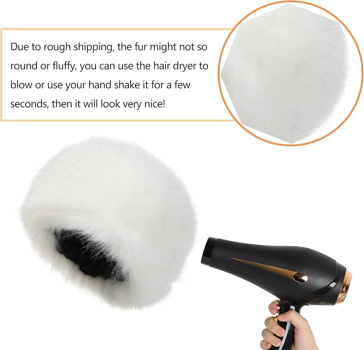 LA CARRIE Women's Faux Fur Hat for Winter with Stretch Cossack Russian Style White Warm Cap