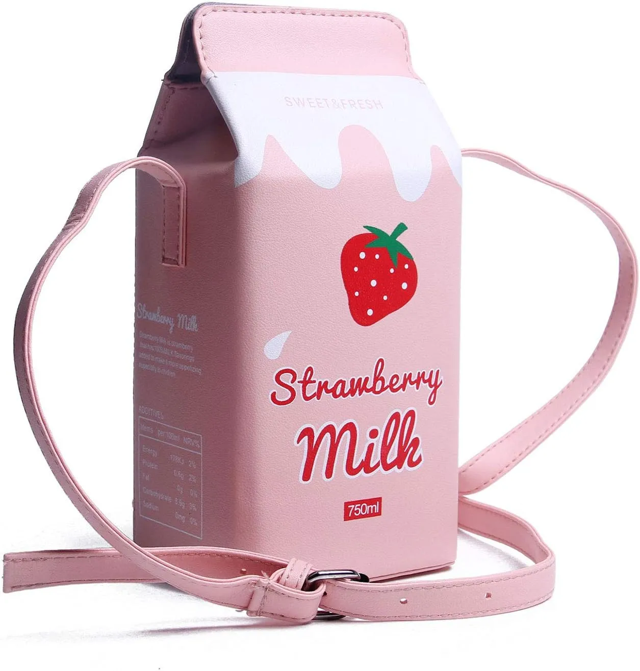 Lanpet Women Unique Purse Girls Fruits Banana Strawberry Milk Box Cross body Bag Mobile phone Wallet Purse