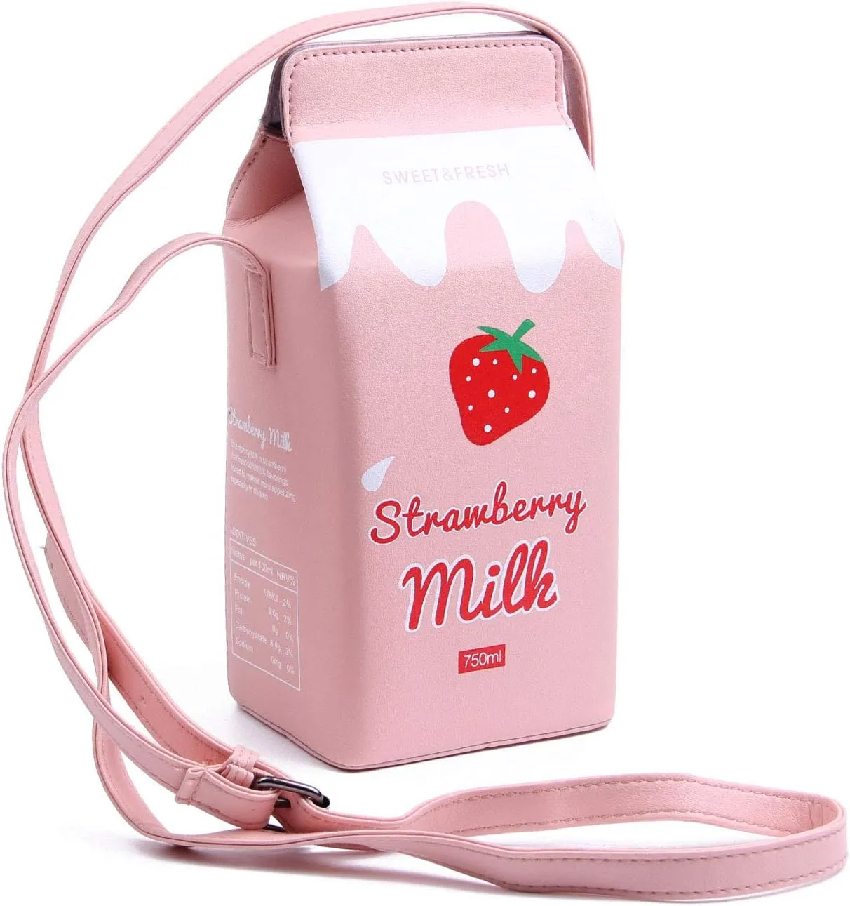 Lanpet Women Unique Purse Girls Fruits Banana Strawberry Milk Box Cross body Bag Mobile phone Wallet Purse