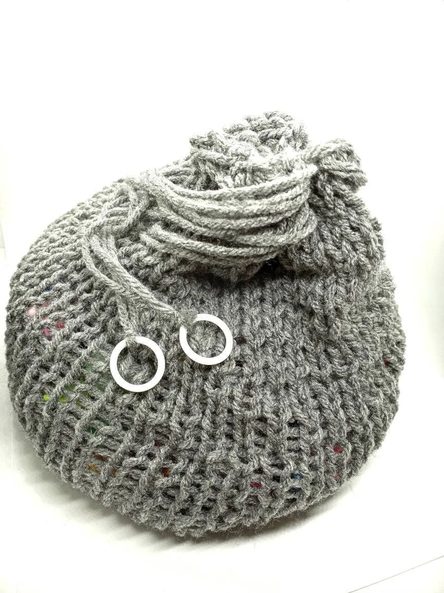 Large Grey Dice Bag, Drawstring Pouch for DND & Tabletop Games, Spacious Dice Holder