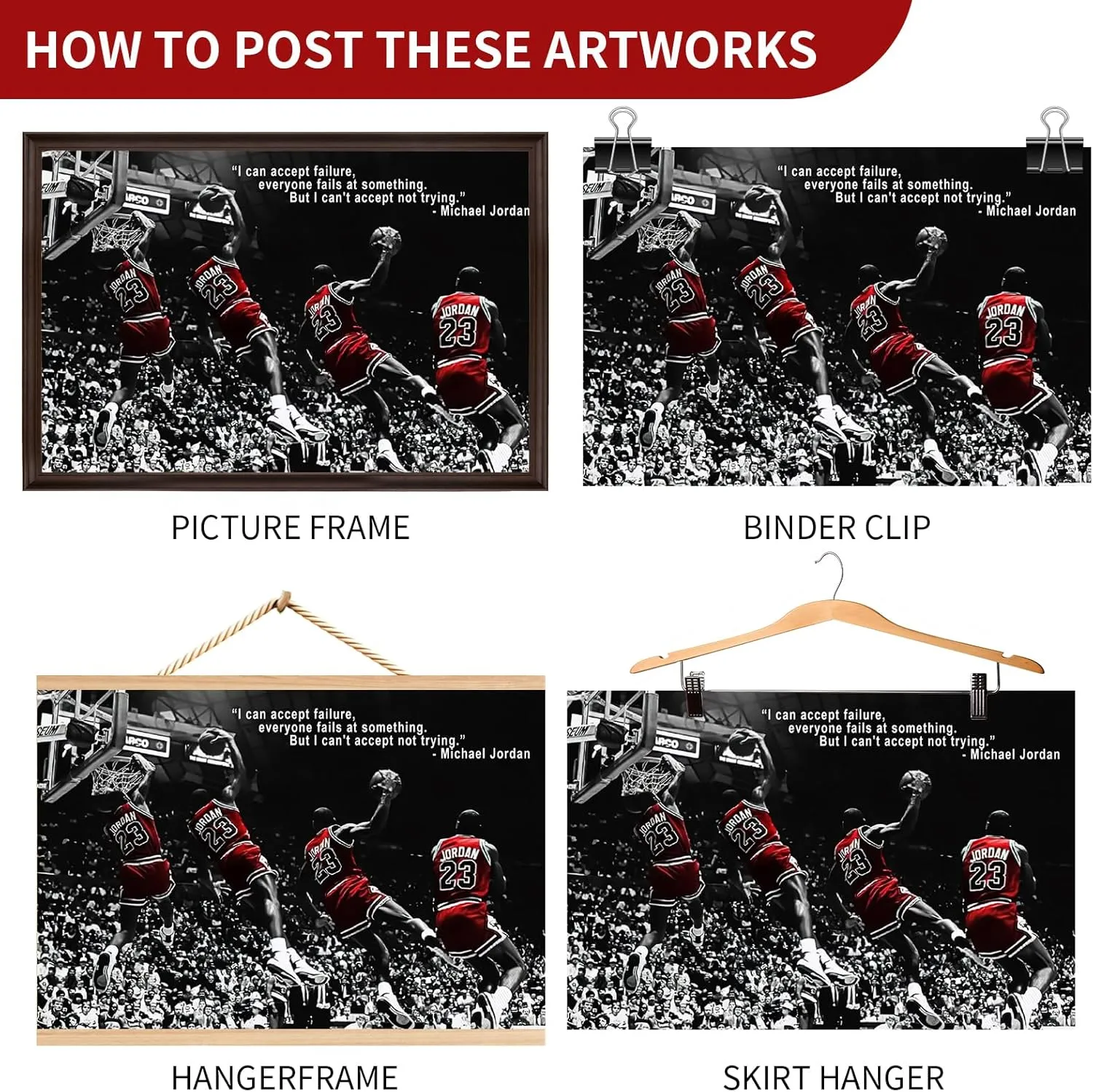 Large Sports Poster (24"x32"), Basketball Superstar Michael Jordan, Bedroom Gymnasium Wall Art Decor, Unframed Canvas Poster (Pattern - B)