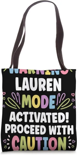 LAUREN Personalized Name Funny Cute Custom LAUREN Name Tote Bag