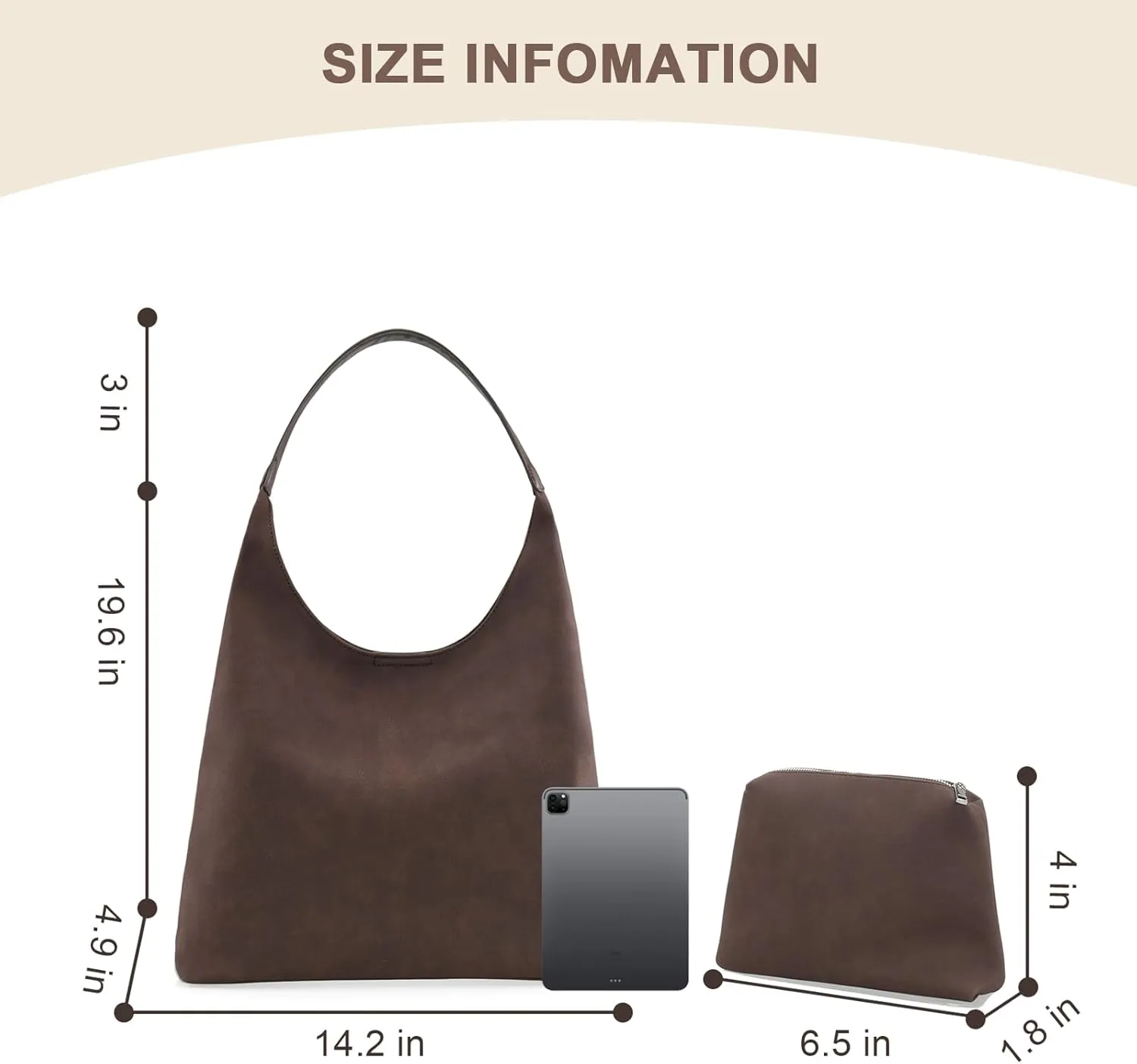 Leather Bag for Women Hobo Bag Handle Handbag Soft Shoulder Purse Large Handbag for Everyday Travel Durable Purse