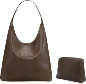 Leather Bag for Women Hobo Bag Handle Handbag Soft Shoulder Purse Large Handbag for Everyday Travel Durable Purse
