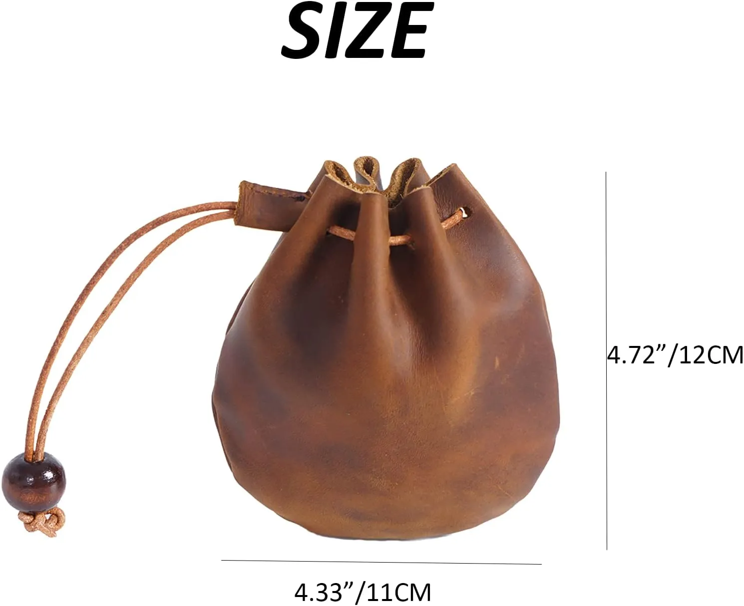 Leather Coin Pouch Change Mini Purse Vintage Cute Handmade Drawstring Bags Gift Holder Medieval Pocket For Traveling Blue