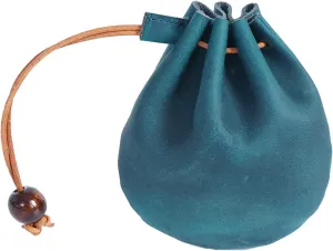 Leather Coin Pouch Change Mini Purse Vintage Cute Handmade Drawstring Bags Gift Holder Medieval Pocket For Traveling Blue