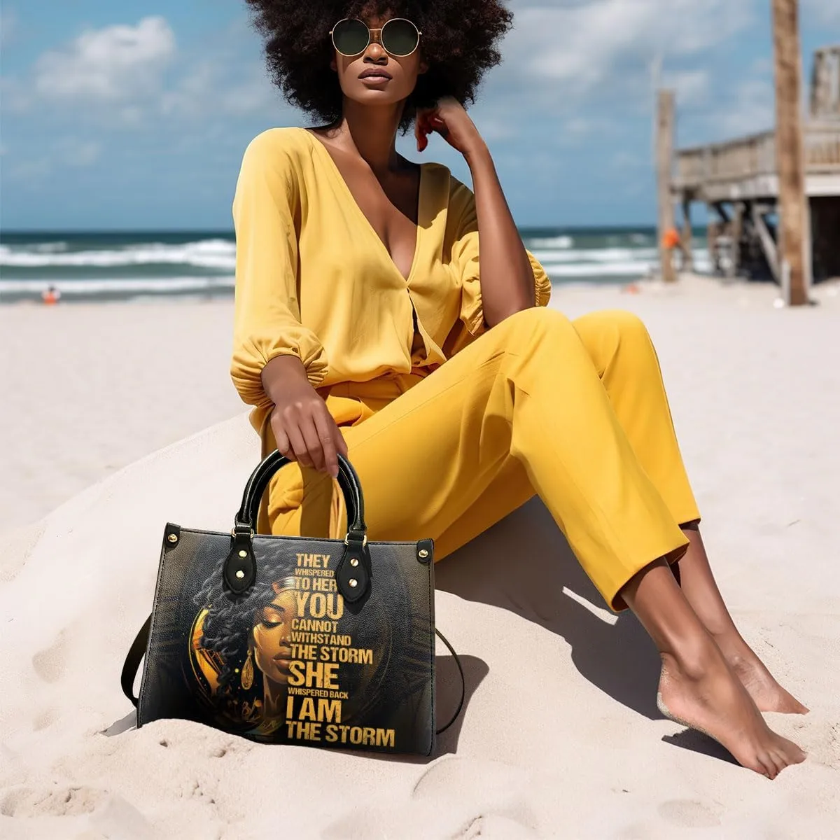 Leather Handbag For Black Women - Tote Bags For Women - Christmas Gifts For Women, Christmas Purse For Women
