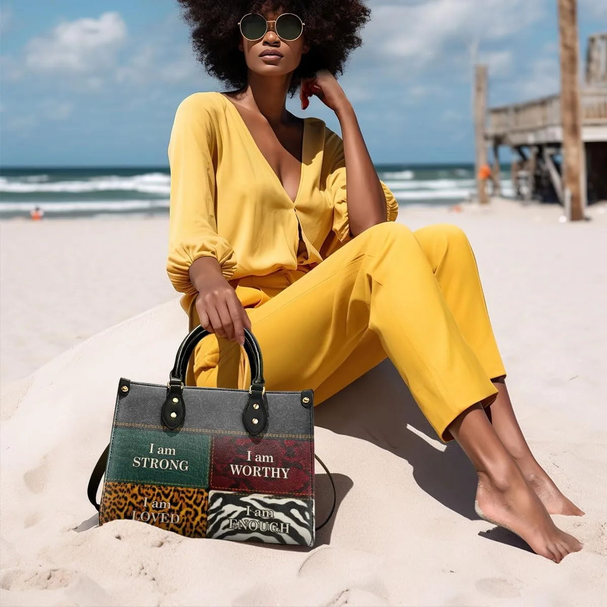 Leather Handbag For Black Women - Tote Bags For Women - Christmas Gifts For Women, Christmas Purse For Women