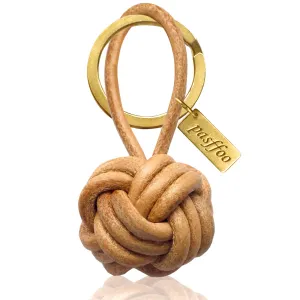 Leather Tassel KeyChain Hand Woven ball Braided leather rope Fob Charm，Personalized Key Holder Charm Pendant，Brass key ring.