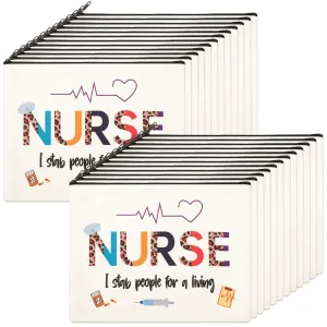 LEIFIDE 24 Pieces Cna Week Gifts Bulk 2025 Nurse Makeup Bags Nurse Appreciation Gift for Women, Canvas Cosmetic Bag Practitioner(Cute Style)