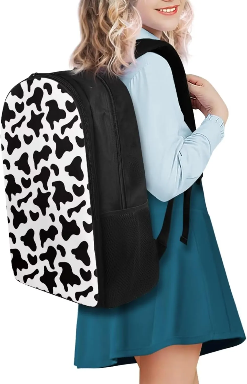 Leopard Print Kids Backpack for Girls Age 8-12 Backpack for School 17 Inch Lightweight Laptop RucksackReusable Lunch Bag Pencil Case for Secondary Schools