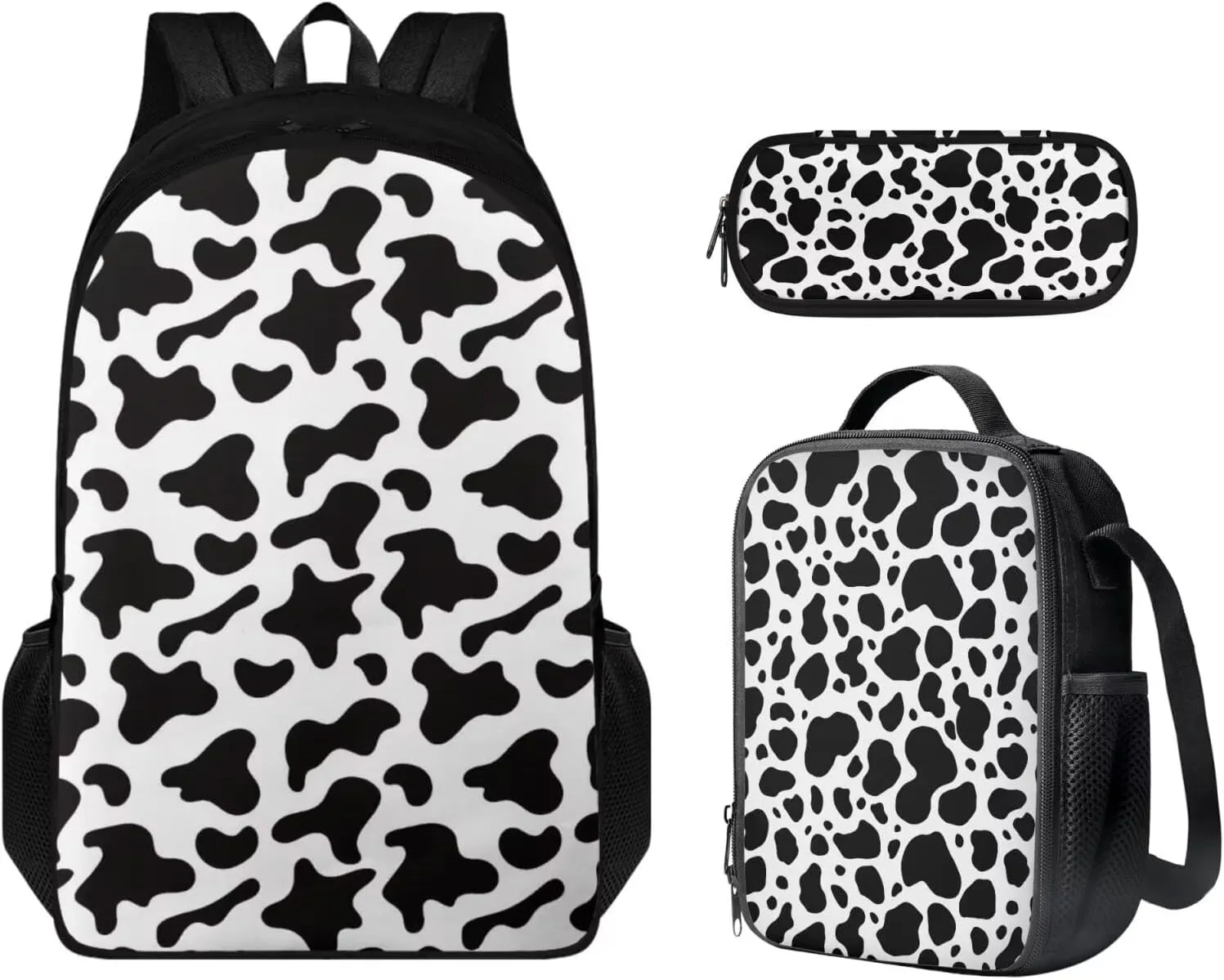 Leopard Print Kids Backpack for Girls Age 8-12 Backpack for School 17 Inch Lightweight Laptop RucksackReusable Lunch Bag Pencil Case for Secondary Schools