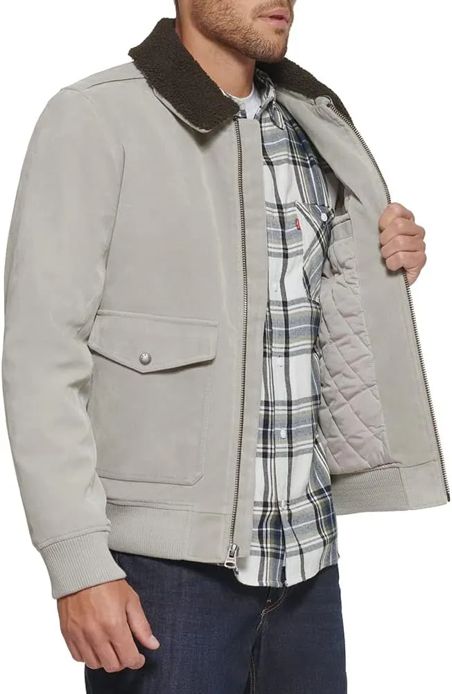 Levi's Men's Faux Suede Aviator Bomber Jacket