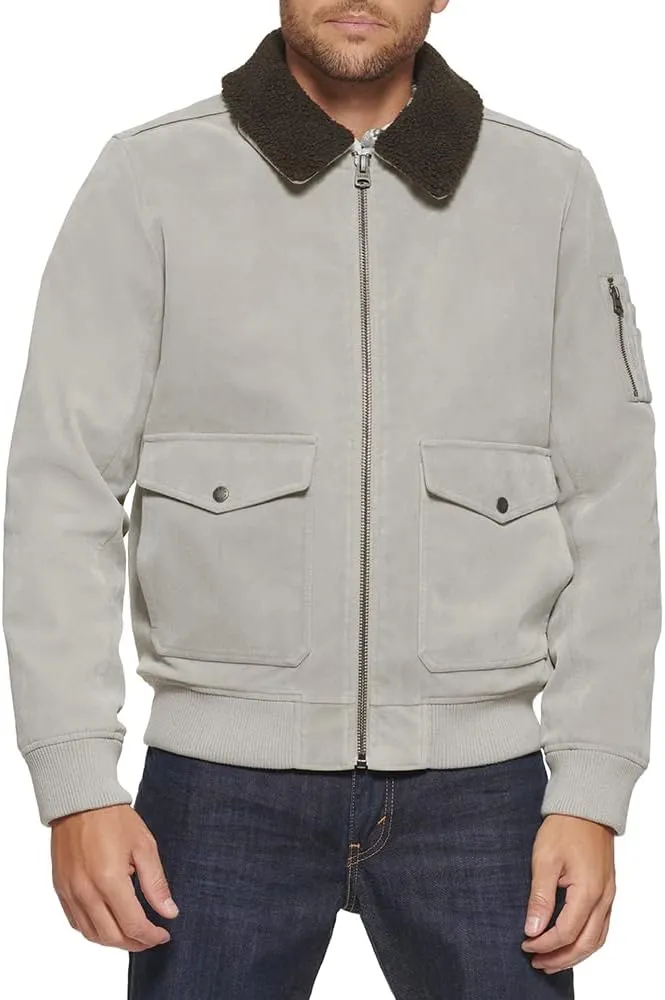 Levi's Men's Faux Suede Aviator Bomber Jacket