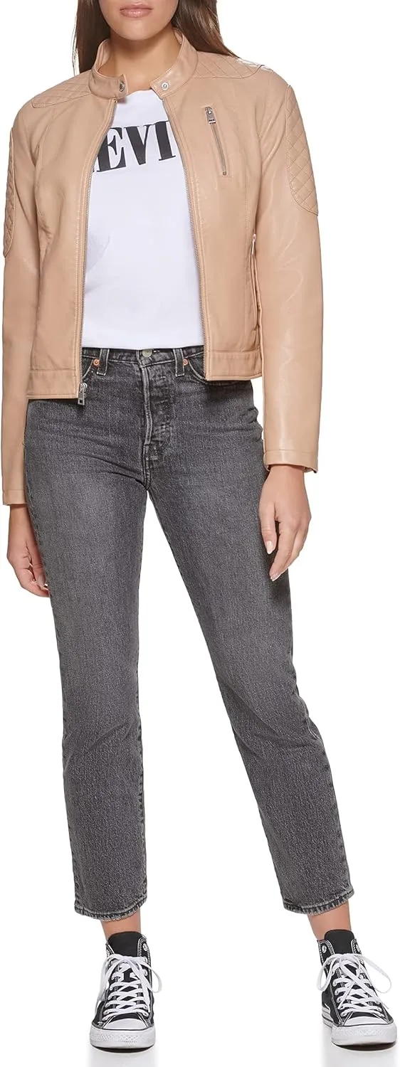 Levi's Women's Faux Leather Motocross Racer Jacket (Standard and Plus)